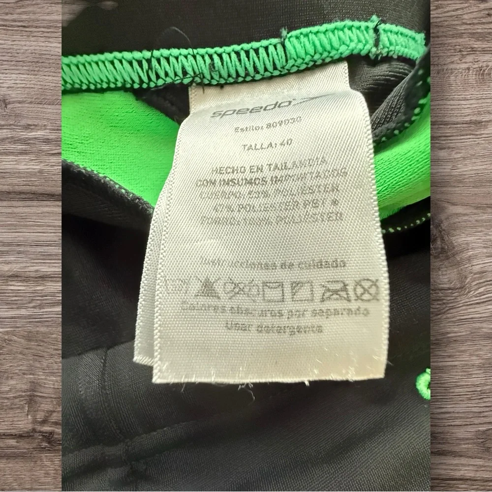 Speedo Endurance Jammer Swim Shorts Black & Green Men’s‎ Size 40 Athletic